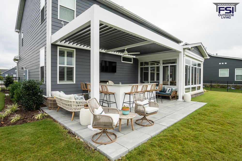 Why Motorized Pergolas Are a Must-Have for Bellevue Backyards This Summer VA vb patios white gray r blade 28